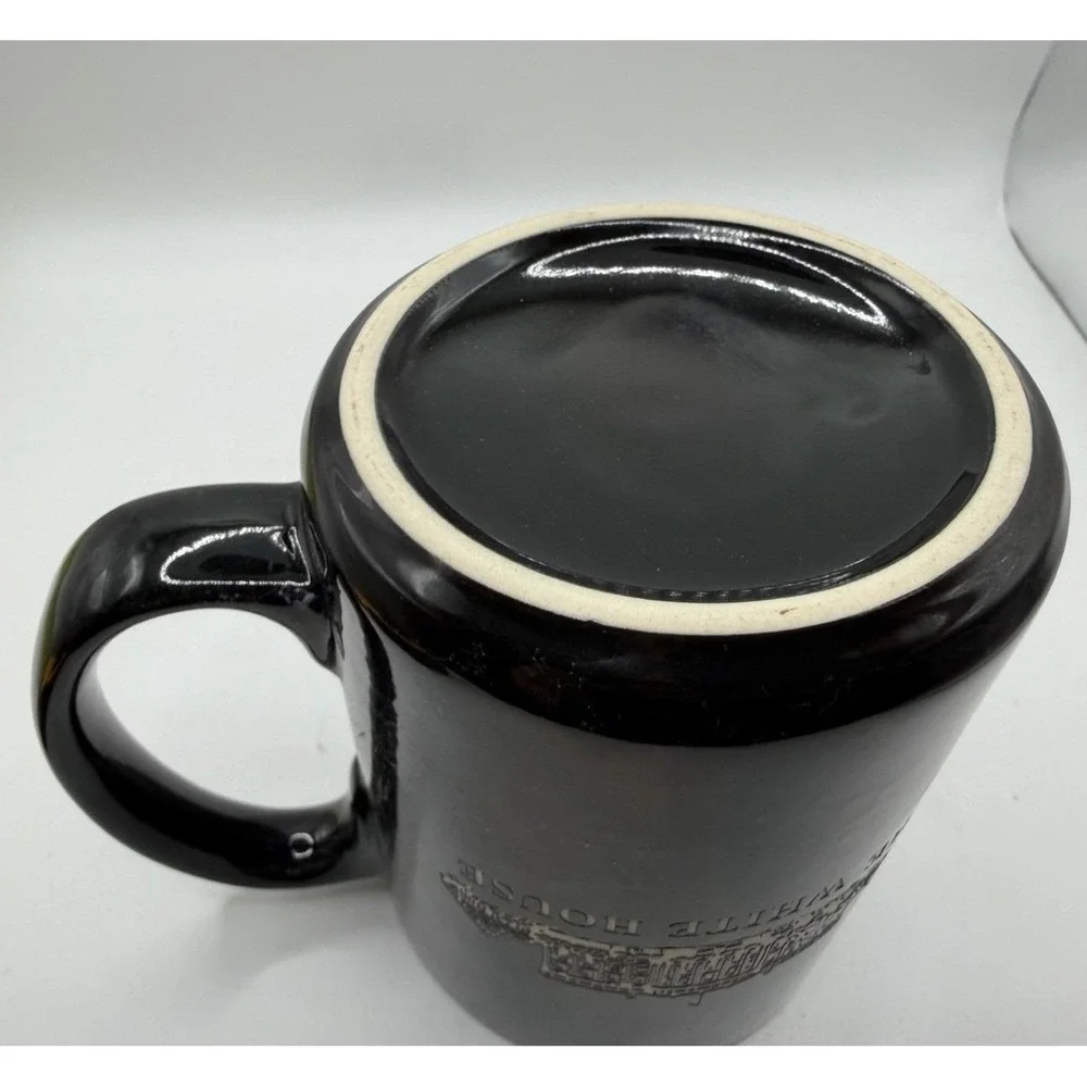 Vintage White House Mug & Wood‎ Cork Coaster Set Marble Look Souvenir